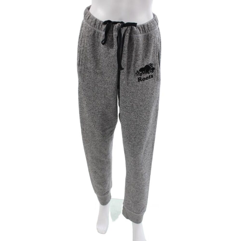 Roots Unisex Adults Jogger Pants Gray Drawstring Flecked 55% Polyester Size M